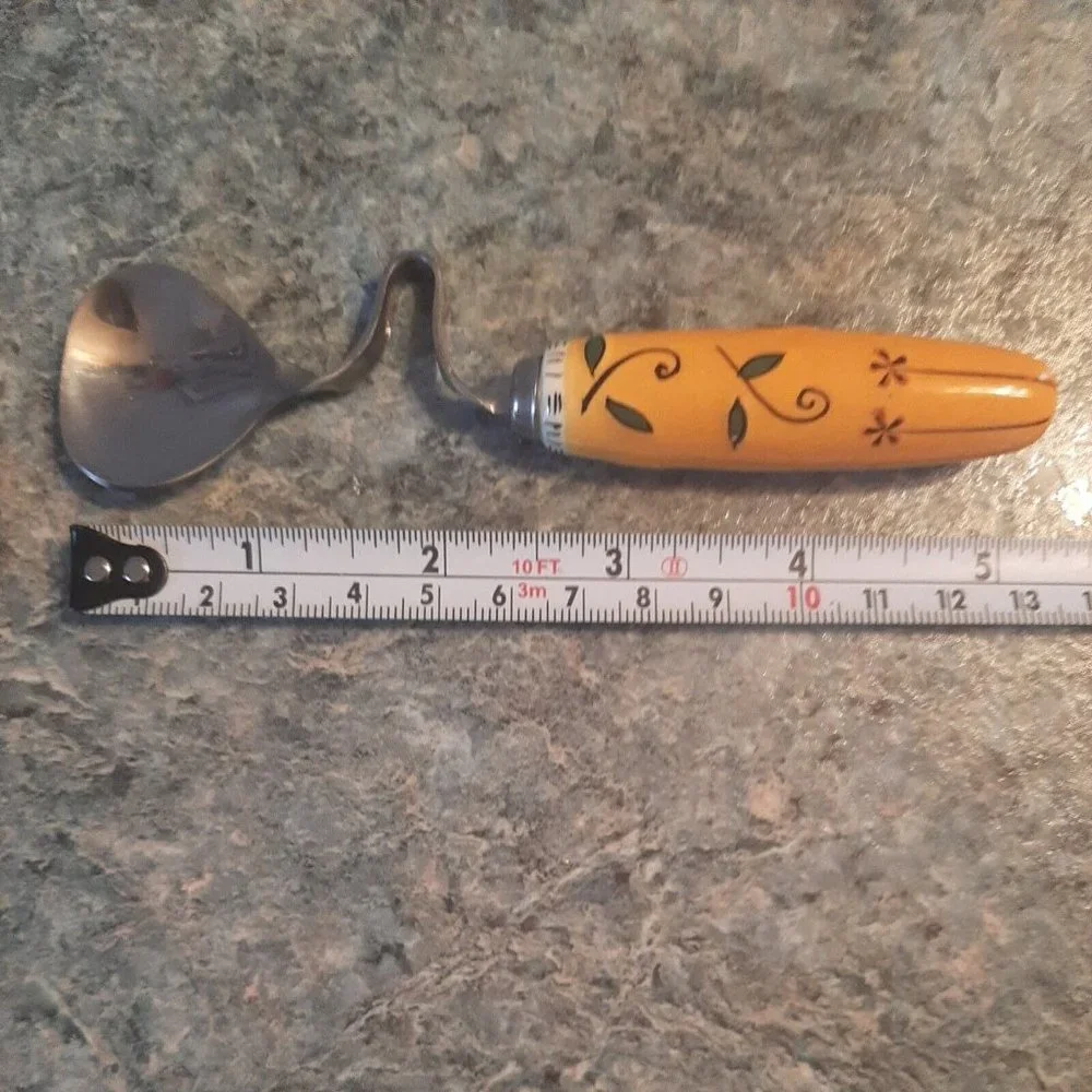 Honey Spoon Jasmine by MSC Yellow Ceramic Hooked Handle